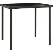 Syfax Tuintafel 80x80x72 cm glas en staal antracietkleurig