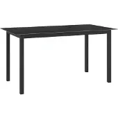 Syfax Tuintafel 150x90x74 cm aluminium en glas zwart