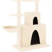 Syfax Kattenmeubel met sisal krabpalen 83 cm crèmekleurig