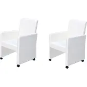 Syfax Eetkamerstoelen 2 st kunstleer wit