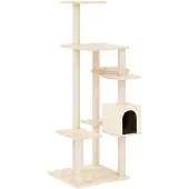 Syfax Kattenmeubel met sisal krabpalen 142 cm crèmekleurig
