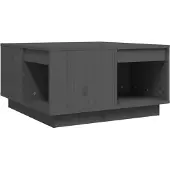 vidaXL Salontafel 60x61x32,5 cm massief grenenhout grijs