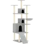 Syfax Kattenmeubel met sisal krabpalen 175 cm lichtgrijs