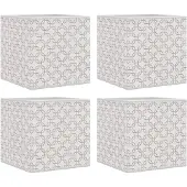 vidaXL Opbergboxen 4 st inklapbaar 32x32x32 cm ongeweven stof crème