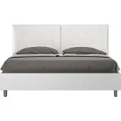 Ityhome Egos Annalisa 160x190 tweepersoonsbed, wit, met kussens van kunstleer