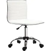 HOMCOM bureaustoel - Polyurethaan - 48x52x90cm - Wit