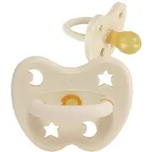 Hevea Fopspeen - Natuurlijk rubber / Milky White / rond / ster & maan (0-3 ma.)