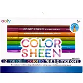 Ooly metallic gekleurde viltstiftstiften set van 12 kleuren voor wit of zwart papier teken- en kleurstiften voor kinderen en volwassenen Kleurrij