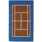 OYOY Decke - Tennis Decke - 150x88 cm - Caramel/Optik Blue - - One Size - Decken