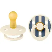 BIBS Studio Colour 2 Pack Pin - Ivory Steel Blue | +6 maanden 2 St Speen