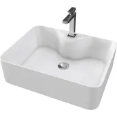 Aurlane Vasque à poser rectangle en céramique - 48x37x13.5cm - RECTANGULAR