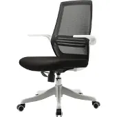Sihoo Moderne ergonomische bureaustoel, bureaustoel, ademend, taillesteun, opklapbare armleuning ~ zwart
