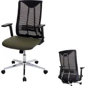 Mendler Bureaustoel -J53, bureaustoel ergonomisch kunstleder ~ olijfgroen