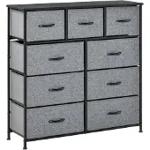 HOMCOM -Stoffen Dressoir-100x30x100cm-Polyester-Grijs