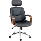 Vinsetto -Bureaustoel-66x65x125cm-Polyurethaan-Zwart