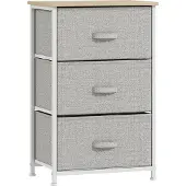 HOMCOM -Stoffen Dressoir-45x30x71cm-Spaanplaat-Grijs