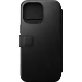 Nomad Leren MagSafe Folio iPhone 15 Pro Max Hoesje Zwart