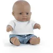 Miniland Babypop - Latijns-Amerikaanse Jongen 21Cm - Met Vanillegeur - Waterdicht - 10 Maanden