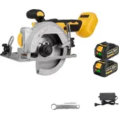 OEM Cirkelzaag, borstelloze motor, verstelbare snijhoek, 2 batterijsets