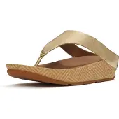 FitFlop Lulu Lux Graphic-Weave Tussenschoen Leer Dames Platino Sandalen