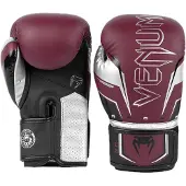 Venum Elite Evo (kick)bokshandschoenen Bordeaux Zilver - 10 OZ