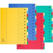 Exacompta 6x Sorteermap Harmonika met uitrekbare rug en elastosluiting - 12 indelingen - Blauw - 5112E