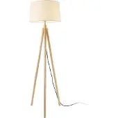 Lux.pro Vloerlamp, 153 cm, staande lamp, metalen en houten voet, wit []