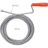 Relaxdays buisreinigingsspiraal met haak, mechanische buisreiniging, geschikt voor toilet, douche, wastafel, staal, 9 mm x 10 m, zilver
