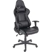 Mendler Bureaustoel -F84, bureaustoel gamestoel executive bureaustoel, kunstleer ~ zwart