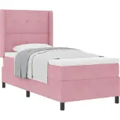 Syfax Boxspringbed met hoofdeinde Roze 80 x 200 cm Fluweel