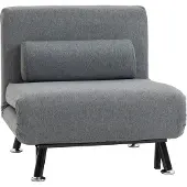 HOMCOM Inklapbare slaapbank slaapzetel inklapbare matras bed logeerbed grijs bank 833-066