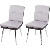 MCW Set van 2 eetkamerstoelen -G48, keukenstoel gestoffeerde stoel leunstoel, kunstleer fluweel MVG-gecertificeerd ~ grijs