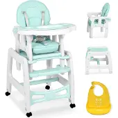 Ricokids Multifunctionele kinderstoel - 5-in-1 - wit turquoise