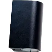 Dyberg Larsen Læsø buitenwandlamp, 2-lamps, zwart, Aluminium, Design, Wandlamp buiten