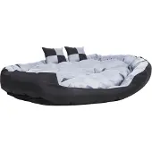 Syfax Hondenkussen omkeerbaar en wasbaar 150x120x25 cm grijs en zwart