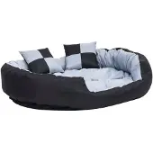 Syfax Hondenkussen omkeerbaar en wasbaar 110x80x23 cm grijs en zwart