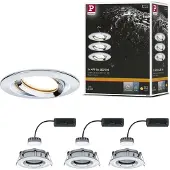Paulmann Nova Plus Inbouwlamp voor badkamer Set van 3 stuks LED LED 20.4 W IP65 Chroom