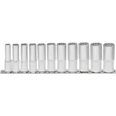 Ks Tools 911.0606, set doppen, 3/8 inch, 11 stuks, chroom-vanadiumstaal, conform DIN 3120, ISO 1174, DIN 3124, ISO 2725, 750 g