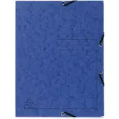 Exacompta Genuine Premium Pressboard 3-klepsmap A4 Blauw Gewafeld karton 25 Stuks