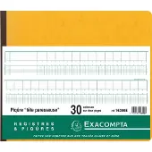 Exacompta Register 27x32cm - uitgesneden hoofd - 30 kolommen op 2 pagina's - 31 lijnen - 80 blad - Geassorteerd - 16300E