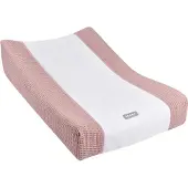 Beaba Sofalange Hoes – Voor Schuin Aankleedkussen - 100% Biologisch Katoen (GOTS) - Zacht & Absorberend Aankleedkussenhoes - Roze