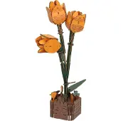 Lobbes Speelgoed 3D-bouwset tulpen van hout - 60 onderdelen.