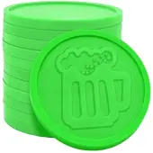 Combicraft Consumptiemunten met bierpul fluor groen, 29mm, verpakking per 250 stuks