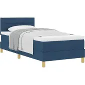 Syfax Boxspringbed met kussen met hoofdeinde Blauw 90 x 200 cm Stof