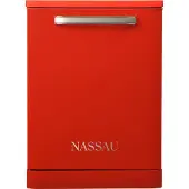 Nassau RVW6000ROO – AUTODOOR - Label D - 43DB! - RVS sproeiarm - Retro Rode Vaatwasser – Handgreep - Vrijstaand – Rood - 5 jaar garantie -