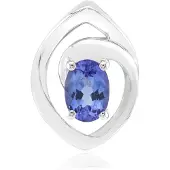 Cavill - Zilveren Hanger - 925 Sterling Zilver met Palladium - Ovale Briljant geslepen Tanzaniet 0,697 ct - Luxe Blauwe Edelsteen Sieraad