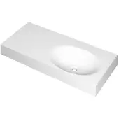 Ink Smooth Meubelwastafel 100x45cm Polystone - Rechts - Zonder Kraangat - Mat Wit - 8718835157760 - Rechthoekig - Wastafels, Meubelwastafels