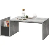 En.casa Salontafel Bollnas met opbergvak 90x45x35 betonlook zwart