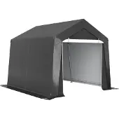 Outsunny Garden Storage Tent-Staal, PE-302L x 300B x 235H cm-Donkergrijs