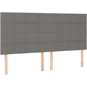 vidaXL Hoofdbord donkergrijs 200x5x118/128 cm Stof